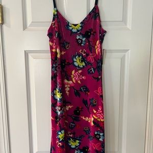 NWT Anthropologie Midi Velvet Floral Print Dress Sz XS